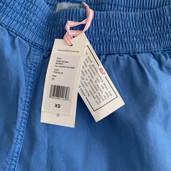 Vineyard Vines Women's Pull On Every Day Shorts Blue Raw Hem Coastal Size XS New - Picture 4 of 7